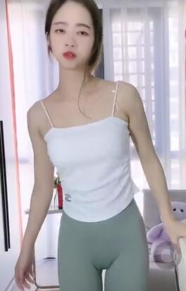 瑜伽裤青色可见好看