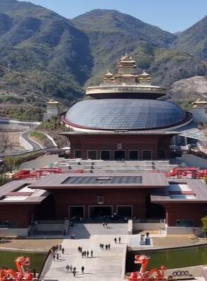 航拍宁波雪窦山弥勒圣坛