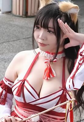 狐狸巫女 獸耳娘 COSPLAY 动漫展