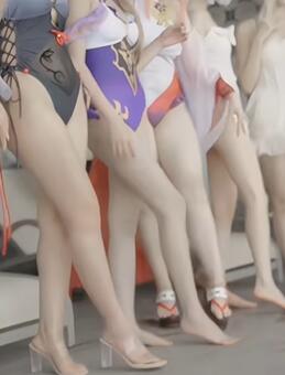 原神泳装cos,在泳池拍摄花絮
