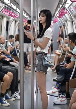 地铁偶遇心动女孩,看看你喜欢吗?